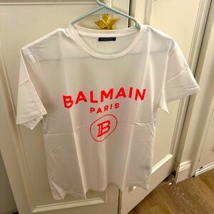 White, pink Balmain tshirt